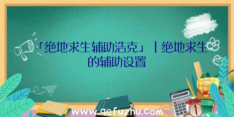 「绝地求生辅助浩克」|绝地求生的辅助设置